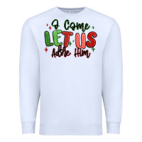 White o come let us adore him christmas Premium Sweatshirt - MaliasSmallBusiness