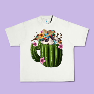 Day Of The Dead Mexican Cactus Urban Heavy Tee Designed By Fadigitalartstudio