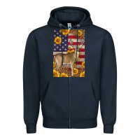 Navy Western American Deer Zipper Hoodie - LillyAllenDesigns
