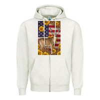 Oatmeal Heather Western American Deer Zipper Hoodie - LillyAllenDesigns