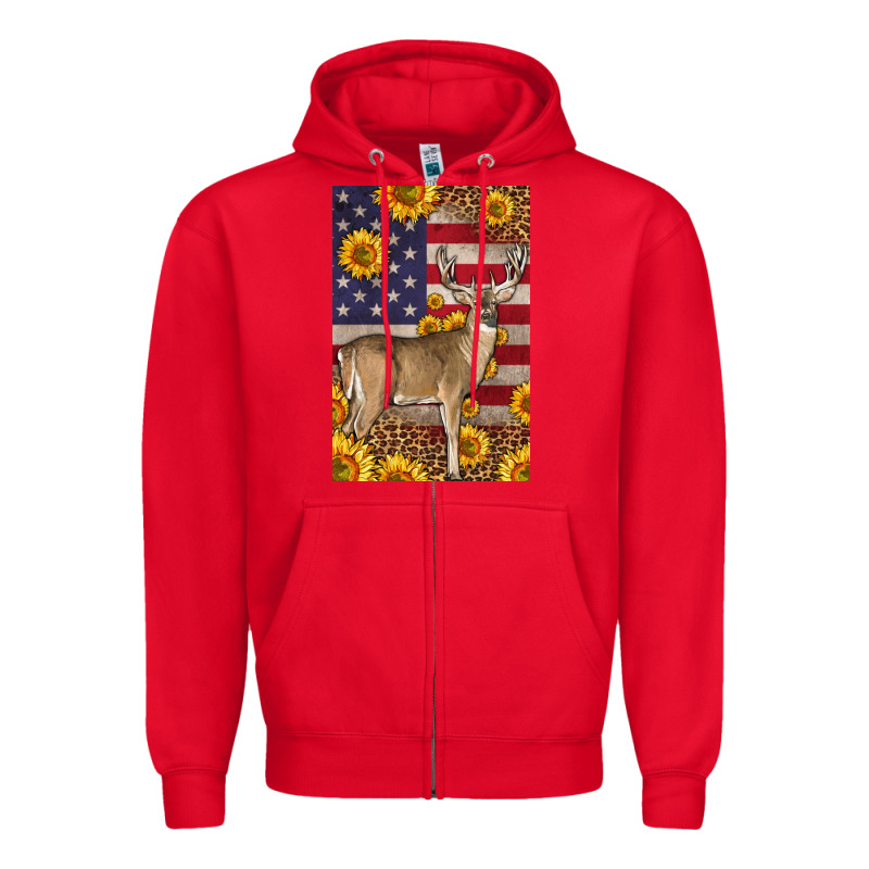 Western American Deer Zipper Hoodie by LillyAllenDesigns | Teevron