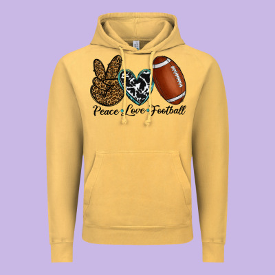 Peace Love Football Vintage Hoodie Designed By Ranaportraitstore
