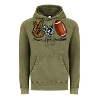 Vintage Olive peace love football Vintage Hoodie - RanaPortraitStore