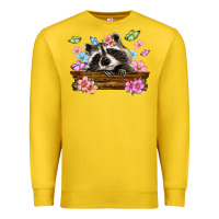 Lemon raccoon with flowers Premium Sweatshirt - MaliasSmallBusiness