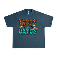 Midnight Navy tacos before vatos Urban Heavy Tee - RacoonDesign