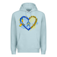 Blue Mist world down syndrome day heart Premium Hoodie - Artiststas