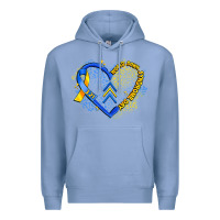 Colony Blue world down syndrome day heart Premium Hoodie - Artiststas
