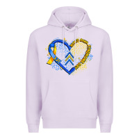 Lilac world down syndrome day heart Premium Hoodie - Artiststas