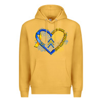 Mustard world down syndrome day heart Premium Hoodie - Artiststas