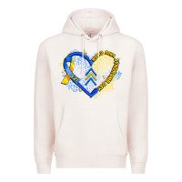 Pale Pink world down syndrome day heart Premium Hoodie - Artiststas
