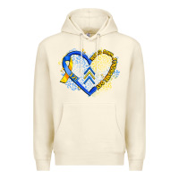 Sandshell world down syndrome day heart Premium Hoodie - Artiststas