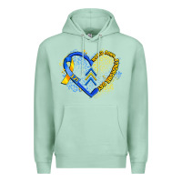 Seafoam world down syndrome day heart Premium Hoodie - Artiststas