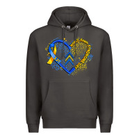 Smoke world down syndrome day heart Premium Hoodie - Artiststas