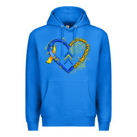 True Royal world down syndrome day heart Premium Hoodie - Artiststas