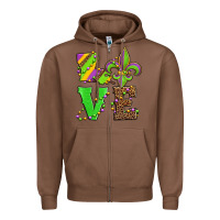 Chestnut love mardi gras Zipper Hoodie - Jasminsmagicworld