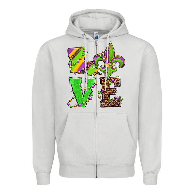 Love Mardi Gras Zipper Hoodie by Jasminsmagicworld | Teevron