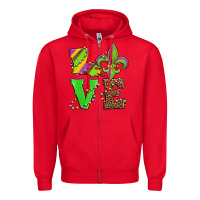 Red love mardi gras Zipper Hoodie - Jasminsmagicworld