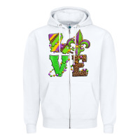 White love mardi gras Zipper Hoodie - Jasminsmagicworld