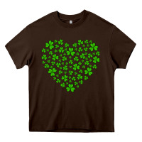 Chocolate Brown shamrock heart Heavy Core Tee - Artiststas