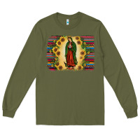 Army Green serape our lady of guadalupe Long Sleeve Tee - JahusDesignShop