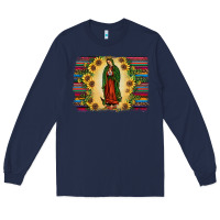 Navy serape our lady of guadalupe Long Sleeve Tee - JahusDesignShop