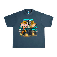 Midnight Navy farm truck farm animals Urban Heavy Tee - FaDigitalArtStudio