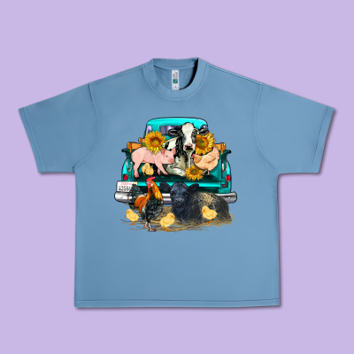 Farm Truck Farm Animals Urban Heavy Tee Designed By Fadigitalartstudio