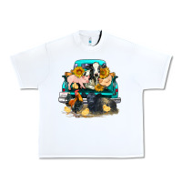 White farm truck farm animals Urban Heavy Tee - FaDigitalArtStudio