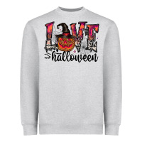 Heather Grey love halloween Heavyweight Sweatshirt - CowhideDigitalArt