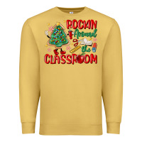 Antique Gold rockin around the clasroom teacher Premium Sweatshirt - MaliasSmallBusiness