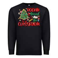 Black rockin around the clasroom teacher Premium Sweatshirt - MaliasSmallBusiness