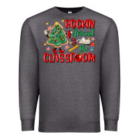 Charcoal Heather rockin around the clasroom teacher Premium Sweatshirt - MaliasSmallBusiness