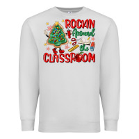Dove Grey rockin around the clasroom teacher Premium Sweatshirt - MaliasSmallBusiness