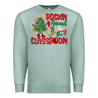 Seafoam rockin around the clasroom teacher Premium Sweatshirt - MaliasSmallBusiness