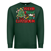 Sports Green rockin around the clasroom teacher Premium Sweatshirt - MaliasSmallBusiness