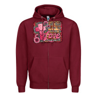 Burgundy let all that you do be done in love Zipper Hoodie - Jasminsmagicworld