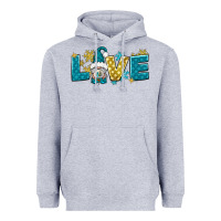 Heather Grey love winter gnome Heavyweight Hoodie - NancyCooperArtShop
