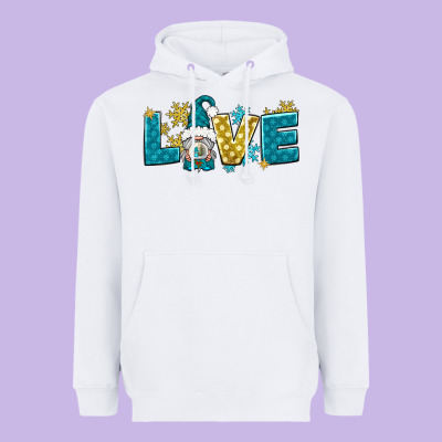 Love Winter Gnome Heavyweight Hoodie Designed By Nancycooperartshop