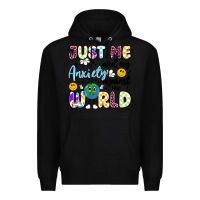 Black just me and my anxiety against the world Premium Hoodie - Artiststas