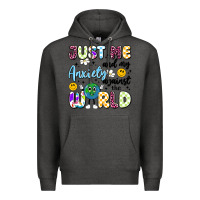 Charcoal Heather just me and my anxiety against the world Premium Hoodie - Artiststas