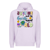 Lilac just me and my anxiety against the world Premium Hoodie - Artiststas