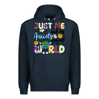 Navy just me and my anxiety against the world Premium Hoodie - Artiststas