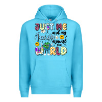 Ocean Blue just me and my anxiety against the world Premium Hoodie - Artiststas