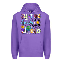 Purple just me and my anxiety against the world Premium Hoodie - Artiststas