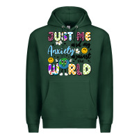 Sports Green just me and my anxiety against the world Premium Hoodie - Artiststas