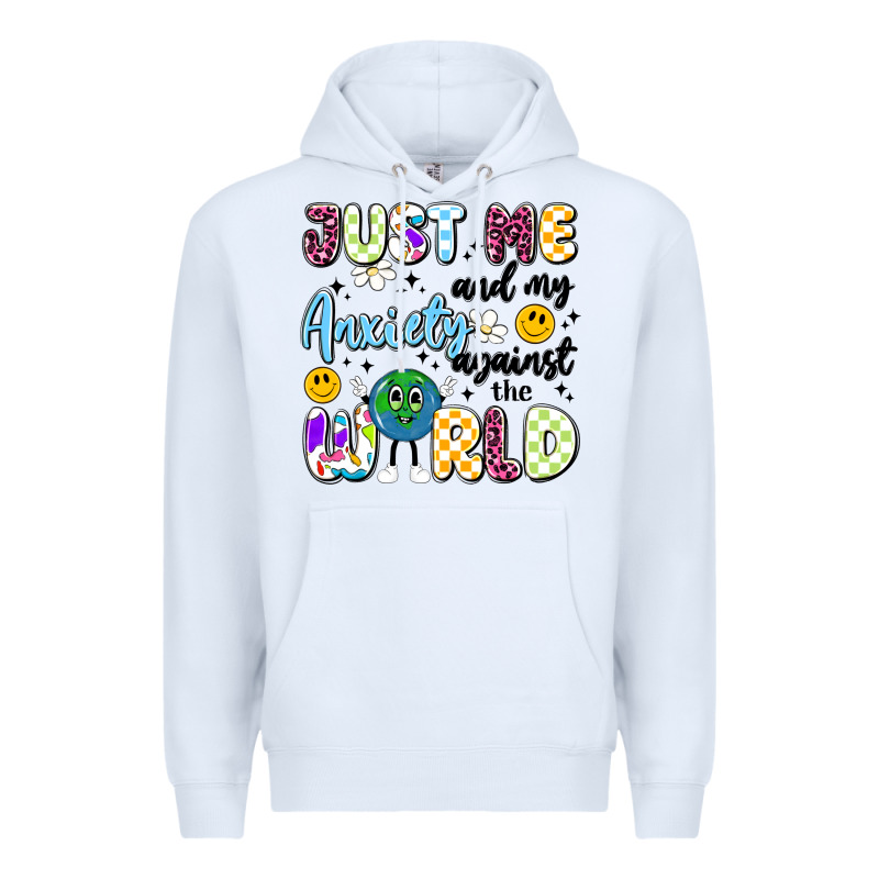 Just Me And My Anxiety Against The World Premium Hoodie by Artiststas | Teevron