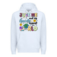 White just me and my anxiety against the world Premium Hoodie - Artiststas