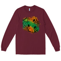 Burgundy halloween patch  2 Long Sleeve Tee - BundleAndBundleShop