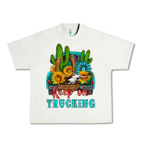 Pistachio keep on trucking with western truck Urban Heavy Tee - HRA Design Shop