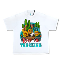 White keep on trucking with western truck Urban Heavy Tee - HRA Design Shop